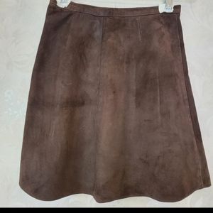 ITTIERRE Dolce & Gabbana Vintage Y2k Leather Brown Suede A-line Skirt sz 4 Small
